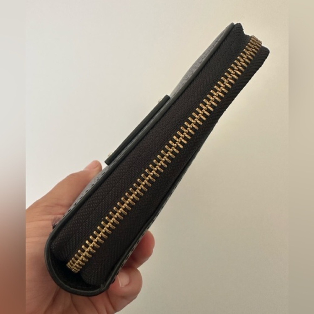 Kate Spade Black Pebbled Leather Zip Around Personal Organizer 6 Ring Planner - Picture 6 of 11
